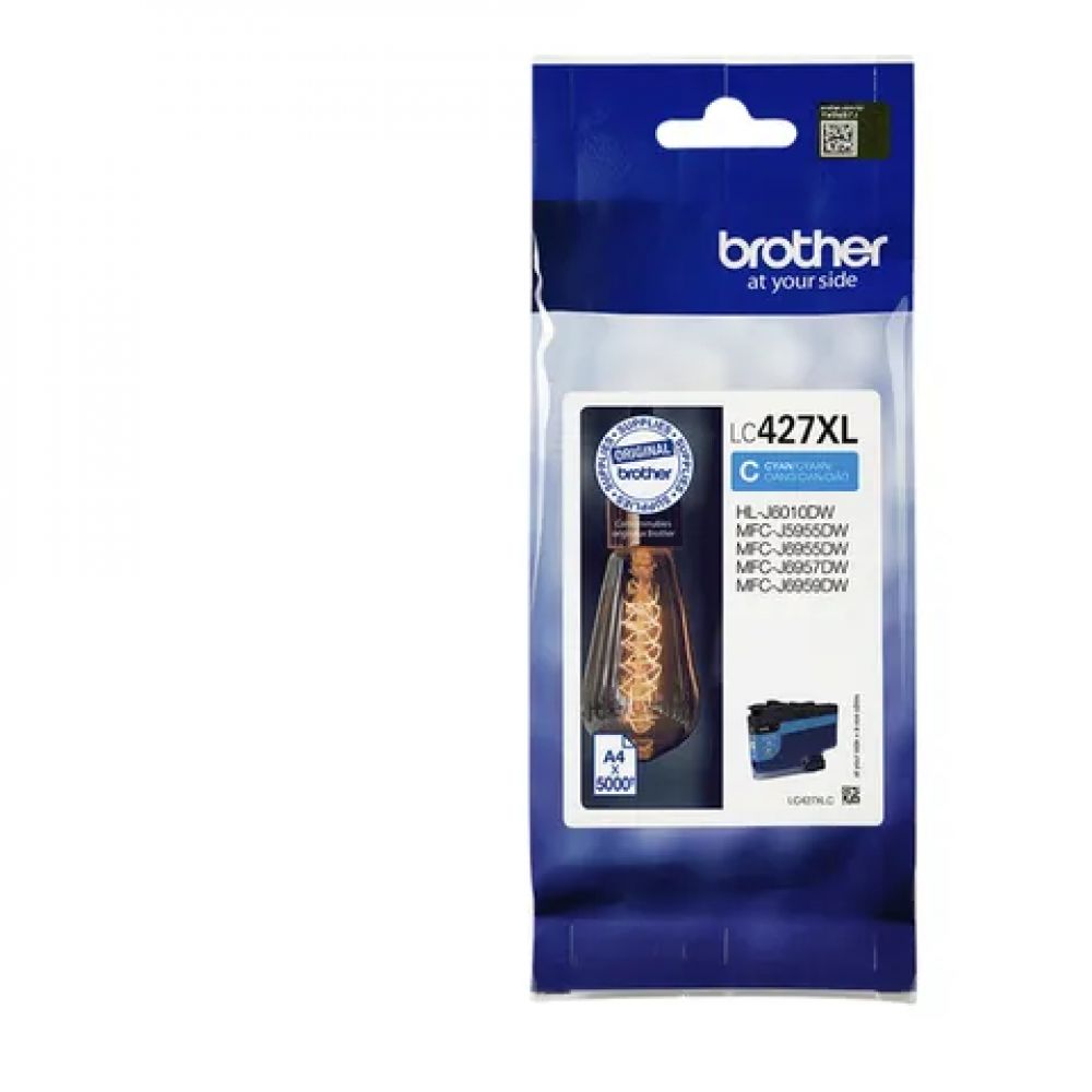 LC427XLC - BR - tanica inkjet originale - alta capacite - colore ciano - per Brother HLJ6010DW/MFCJ5955DW/MFCJ6955DW/MFCJ6957DW - 5k - famiglia LC427XLBK
