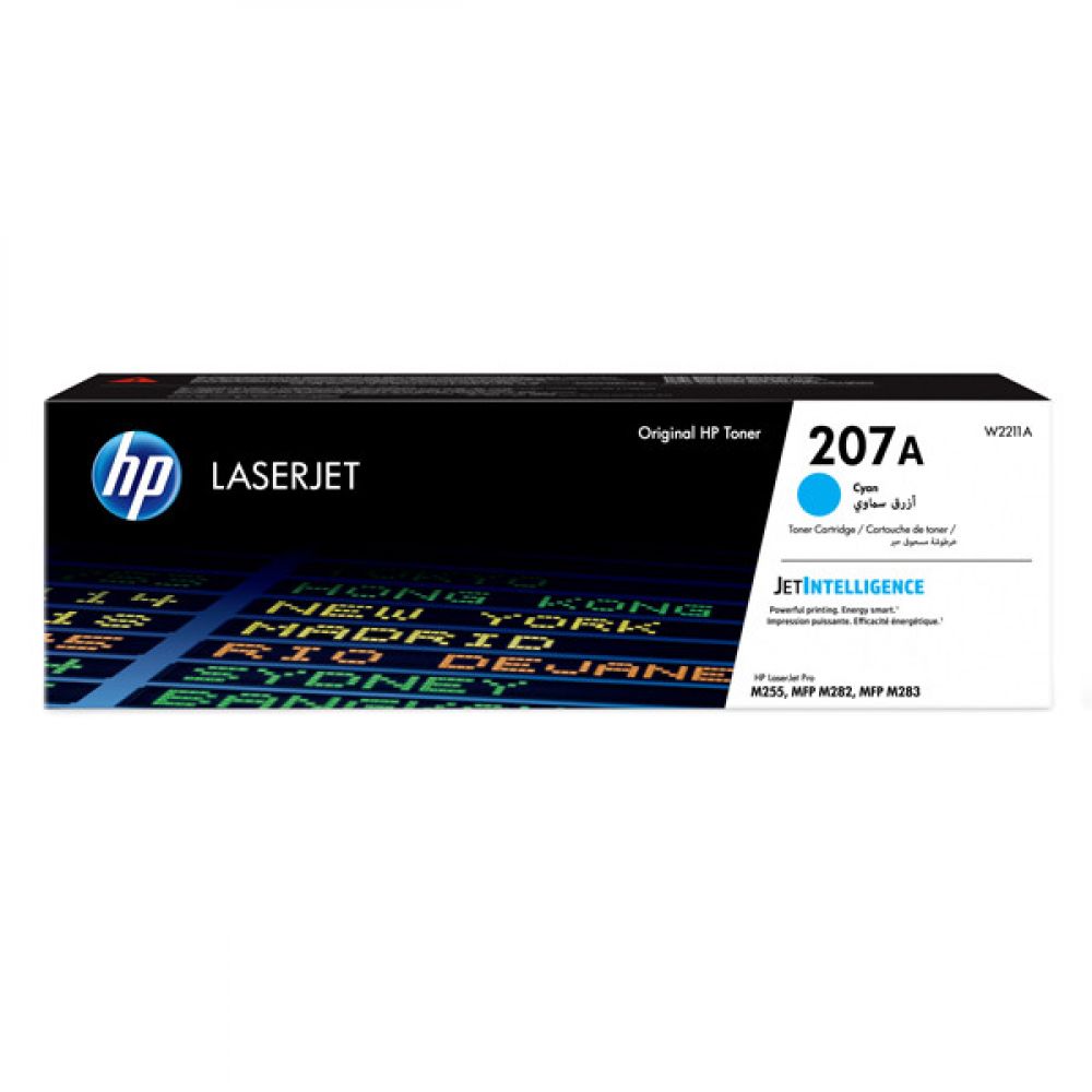 W2211A - HP - cartuccia toner originale - colore ciano - per Hp color laserjet pro M255 - n.207A - 1,25k - famiglia W2210A