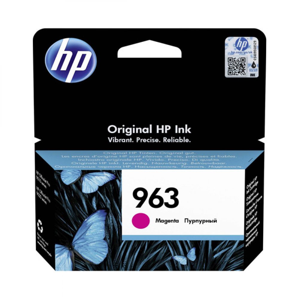 3JA24AE - HP - tanica inkjet originale - colore magenta - per hp officejet pro 9010 - n.963 - 10,77ml - 700pag. - famiglia 3JA26AE