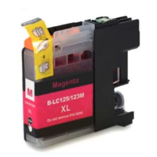 BRO123M - 220m - CAPACITE +50% - cartouche e jet d'encre Inkeo - magenta - pour Brother MFCJ4510DW - 900 pages - famille BRO123