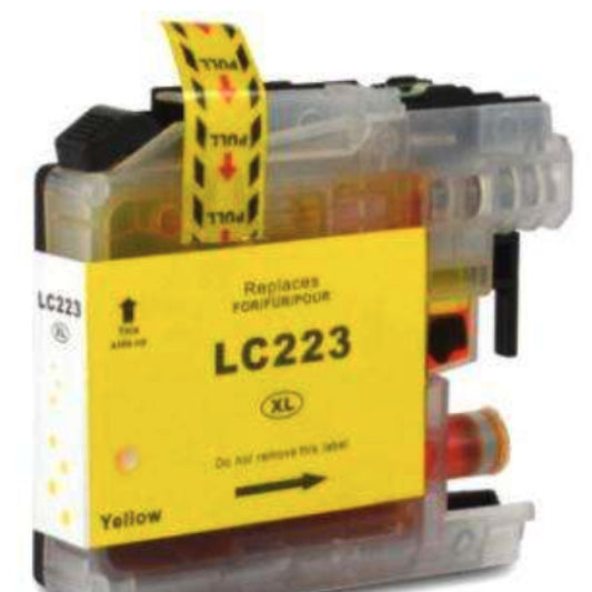 BRO223YV1 - 221yV1 - cartouche jet d'encre Inkeo - jaune - pour Brother DCPJ562DW/MFCJ480DW/MFCJ680DW/MFCJ880DW - 6ml - ref. code LC223Y - famille BRO223BKV1