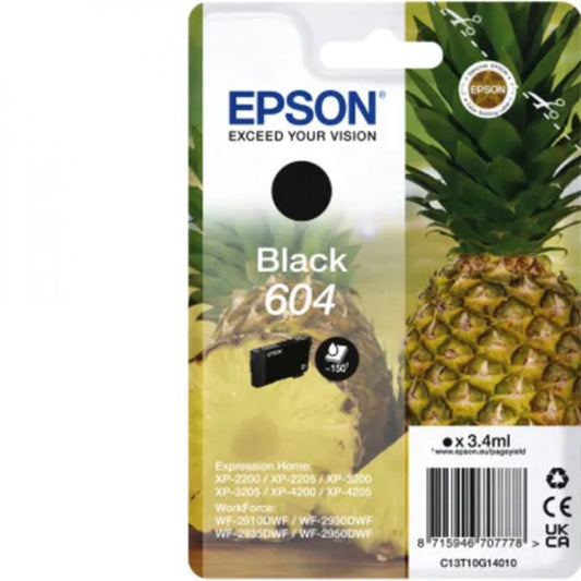 C13T10G14010 - Ep - reservoir d'encre original - couleur noir - pour Epson expression home XP2200 - 604 - 3,4ml - 150pag. - famille C13T10G14010