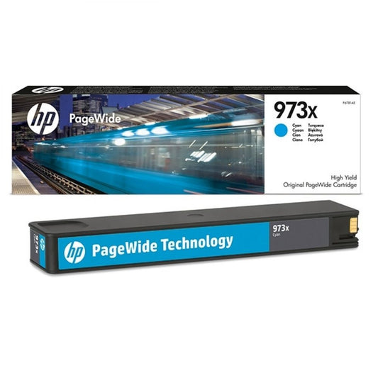 F6T81AE - HP - cartouche reservoir jet d'encre originale - haute capacite - cyan - pour Hp pagewide pro 452dw/477dw - n.973X - 7k - famille L0S07AE