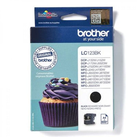 LC123BK - BR - Reservoir e jet d'encre original - noir - pour Brother MFCJ4510DW - 600 pages - famille LC123BK