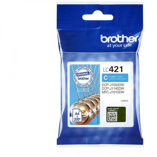 LC421C - BR - tanica inkjet originale - colore ciano - per Brother DCPJ1050DW/MFCJ1010DW - 200pag. - famiglia LC421BK