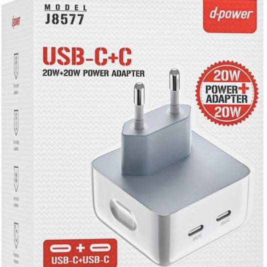 J8577 - Chargeur USB-C + C - 2X20W